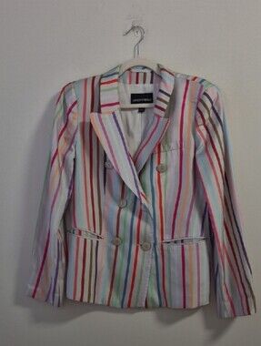 Emporio Armani Multicolor Striped Silk Women's Blazer
